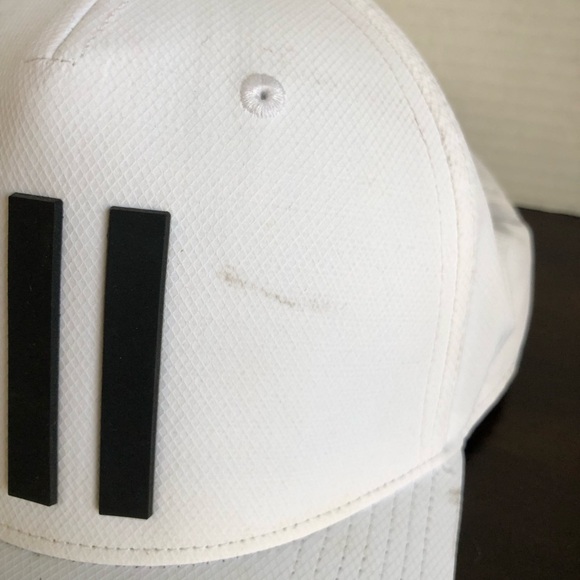 Adidas Golf White and Black Tour Hat 3 Stripe OS - Picture 3 of 11